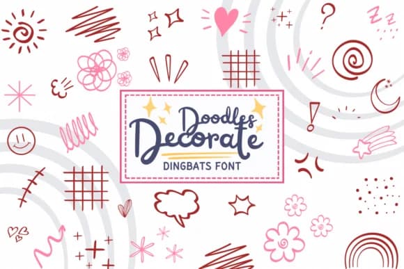 Doodles Decorate by PraewDesigns — Dingbats Font
