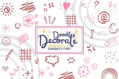 Doodles Decorate by PraewDesigns — Dingbats Font — thumbnail 1
