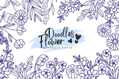Doodles Flower by Suphitchaya — Dingbats Font — thumbnail 1