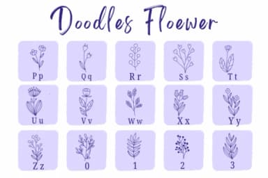 Doodles Flower by Suphitchaya — Dingbats Font — thumbnail 3