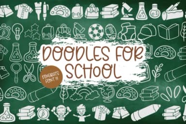 Doodles for School by Dani (7NTypes) — Dingbats Font — thumbnail 1