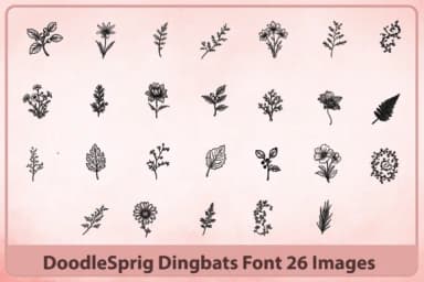 Doodlesprig by Happy Bamboo — Dingbats Font — thumbnail 2