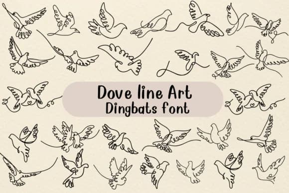 Dove Line Art by Nongyao — Dingbats Font