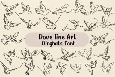 Dove Line Art by Nongyao — Dingbats Font — thumbnail 1