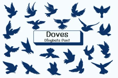 Doves by Ketsarin — Dingbats Font — thumbnail 1