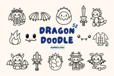 Dragon Doodle by Babymimiart — Dingbats Font — thumbnail 1