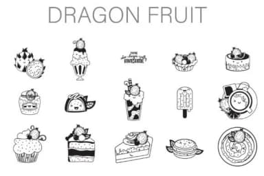 Dragon Fruit Dingbats by Illustration Ink — Dingbats Font — thumbnail 1