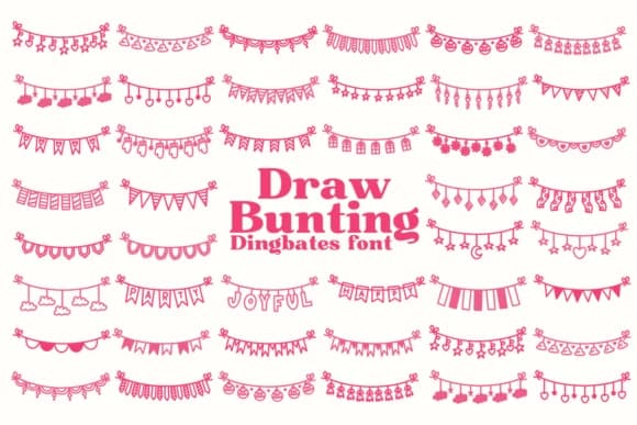 Draw Bunting by Chonada — Dingbats Font