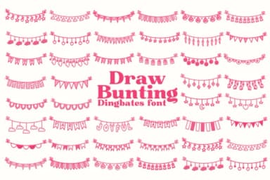 Draw Bunting by Chonada — Dingbats Font — thumbnail 1