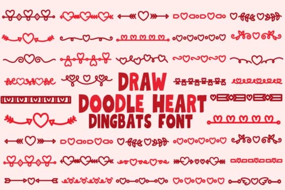 Draw Doodle Heart by Chonada — Dingbats Font