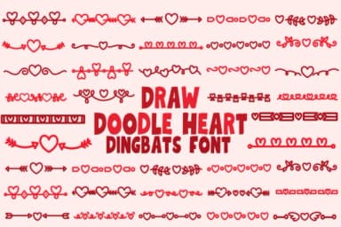 Draw Doodle Heart by Chonada — Dingbats Font — thumbnail 1