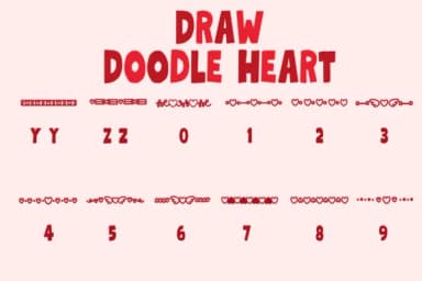 Draw Doodle Heart by Chonada — Dingbats Font — thumbnail 4