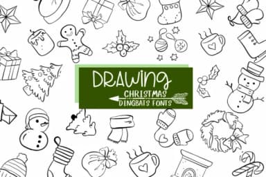 Drawing Christmas by Sirinart — Dingbats Font — thumbnail 1