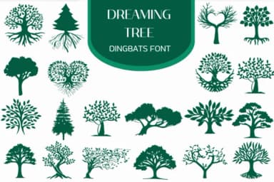 Dreaming Tree by Heartcraft Atelier — Dingbats Font — thumbnail 1