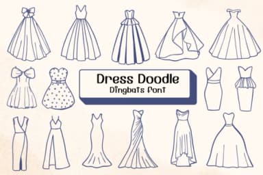 Dress Doodle Font by Ketsarin — Dingbats Font — thumbnail 1