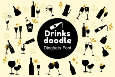 Drinks Doodle by Nun Sukhwan — Dingbats Font — thumbnail 1