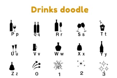 Drinks Doodle by Nun Sukhwan — Dingbats Font — thumbnail 3