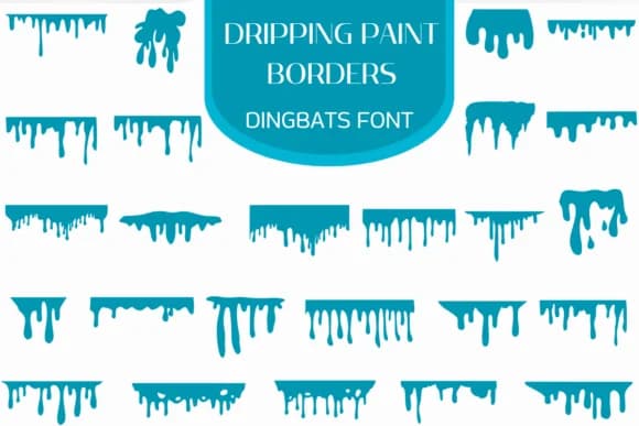 Dripping Paint Borders by Heartcraft Atelier — Dingbats Font