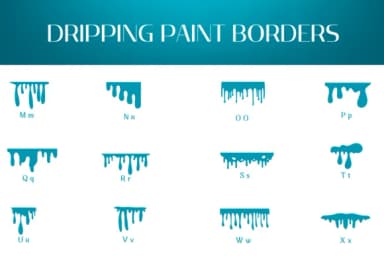 Dripping Paint Borders by Heartcraft Atelier — Dingbats Font — thumbnail 3
