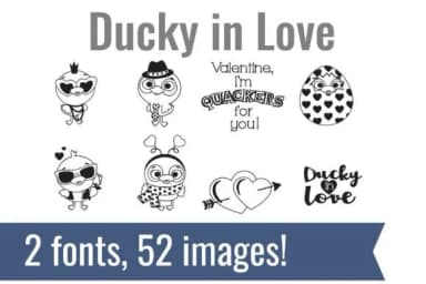 Ducky in Love by Illustration Ink — Dingbats Font — thumbnail 1