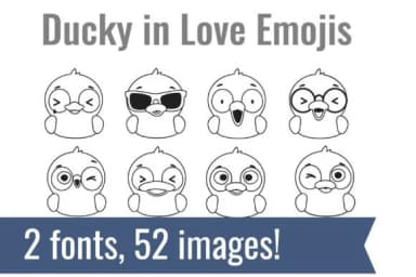 Ducky in Love by Illustration Ink — Dingbats Font — thumbnail 2