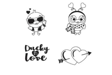 Ducky in Love by Illustration Ink — Dingbats Font — thumbnail 5