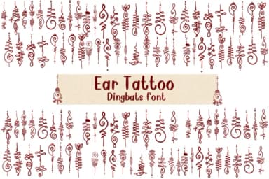 Ear Tattoo by Nongyao — Dingbats Font — thumbnail 1