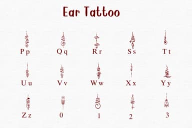 Ear Tattoo by Nongyao — Dingbats Font — thumbnail 3
