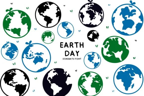 Earth Day by Bee piyanuch — Dingbats Font