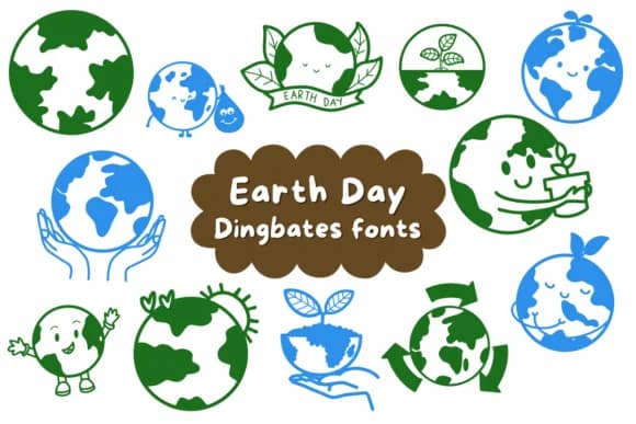 Earth Day by Natchuta — Dingbats Font