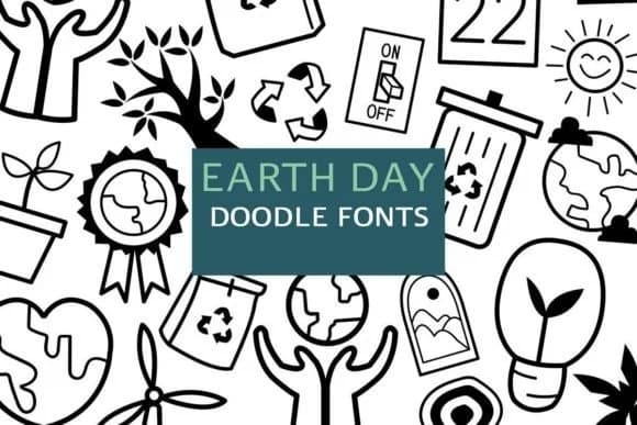 Earth Day Doodle by digitalplannerland — Dingbats Font