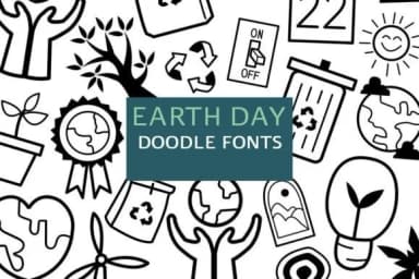 Earth Day Doodle by digitalplannerland — Dingbats Font — thumbnail 1