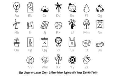 Earth Day Doodle by digitalplannerland — Dingbats Font — thumbnail 2