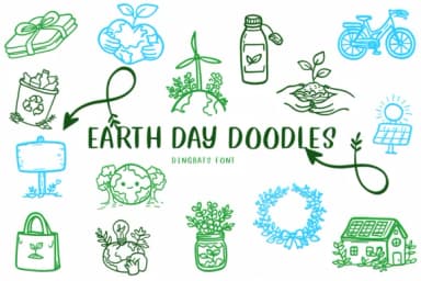 Earth Day Doodles by CHANOK — Dingbats Font — thumbnail 1