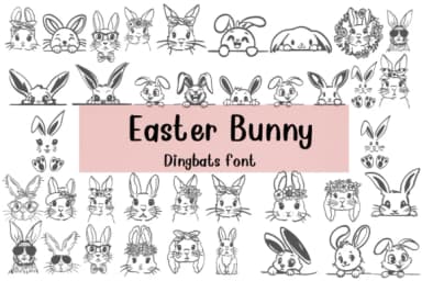 Easter Bunny by Nongyao — Dingbats Font — thumbnail 1
