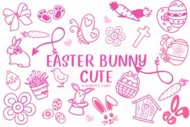 Easter Bunny Cute by CHANOK — Dingbats Font — thumbnail 1