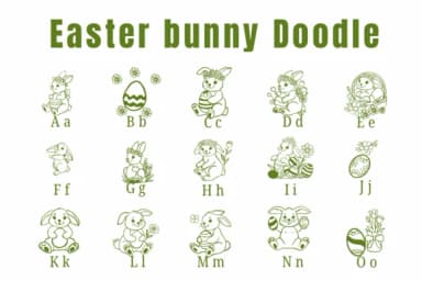 Easter Bunny Doodle by Suphitchaya — Dingbats Font — thumbnail 2