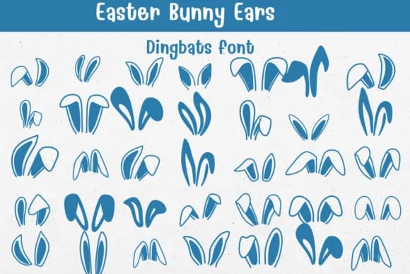 Easter Bunny Ears by Sontaya — Dingbats Font