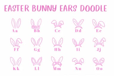 Easter Bunny Ears Doodle by CHANOK — Dingbats Font — thumbnail 2