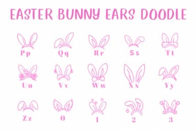 Easter Bunny Ears Doodle by CHANOK — Dingbats Font — thumbnail 3
