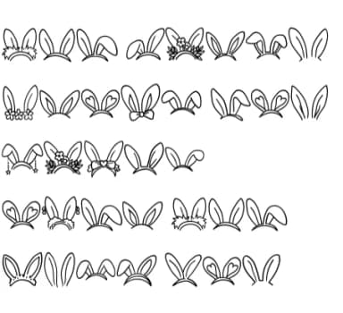 Easter Bunny Ears Doodle by CHANOK — Dingbats Font — thumbnail 8