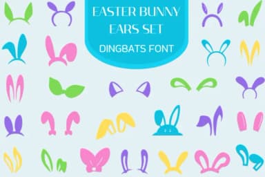 Easter Bunny Ears Set by Heartcraft Atelier — Dingbats Font — thumbnail 1
