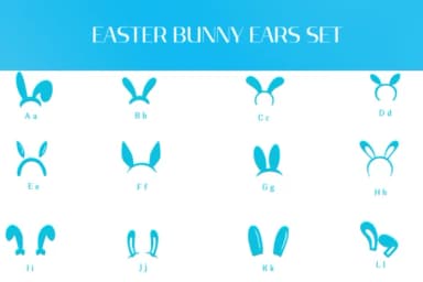 Easter Bunny Ears Set by Heartcraft Atelier — Dingbats Font — thumbnail 2