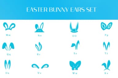 Easter Bunny Ears Set by Heartcraft Atelier — Dingbats Font — thumbnail 3