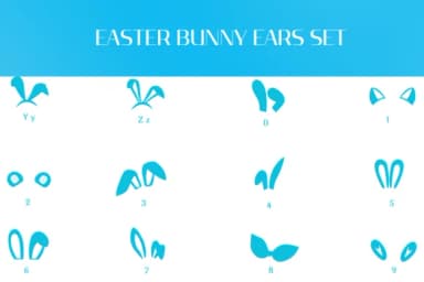 Easter Bunny Ears Set by Heartcraft Atelier — Dingbats Font — thumbnail 4