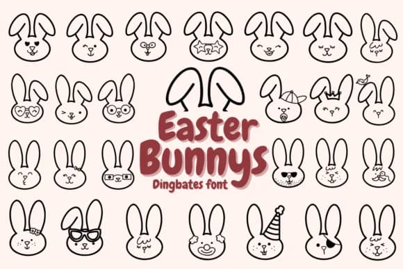 Easter Bunnys by Chonada — Dingbats Font