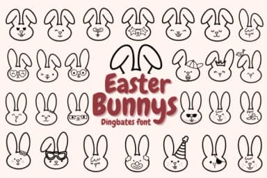 Easter Bunnys by Chonada — Dingbats Font — thumbnail 1