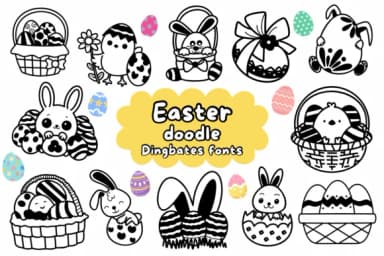 Easter Doodle by Natchuta — Dingbats Font — thumbnail 1