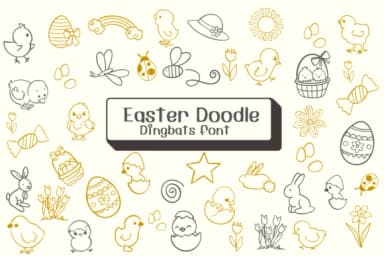 Easter Doodle by Ketsarin — Dingbats Font — thumbnail 1