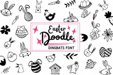 Easter Doodle by PraewDesigns — Dingbats Font — thumbnail 1